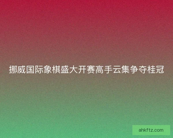 挪威国际象棋盛大开赛高手云集争夺桂冠